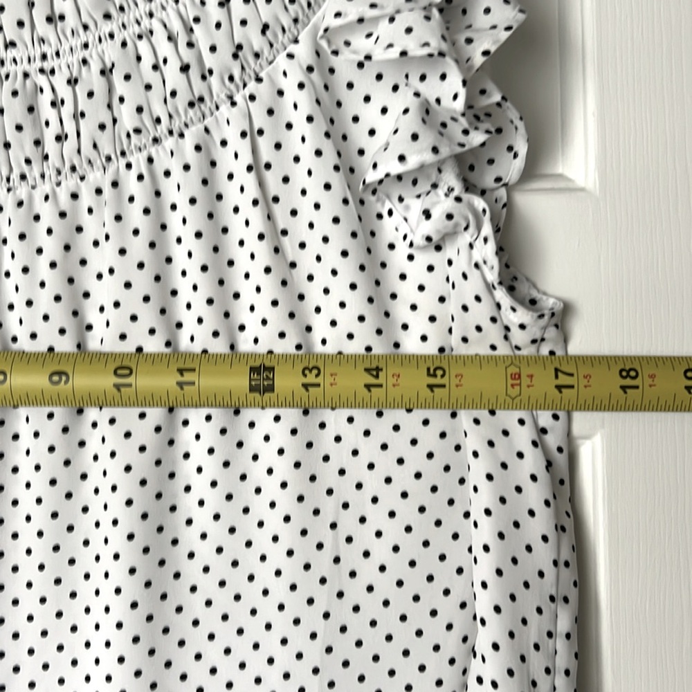 Women’s Small Loft Blouse Top.  Black and White Polka Dot. Excellent condition - Picture 9 of 11